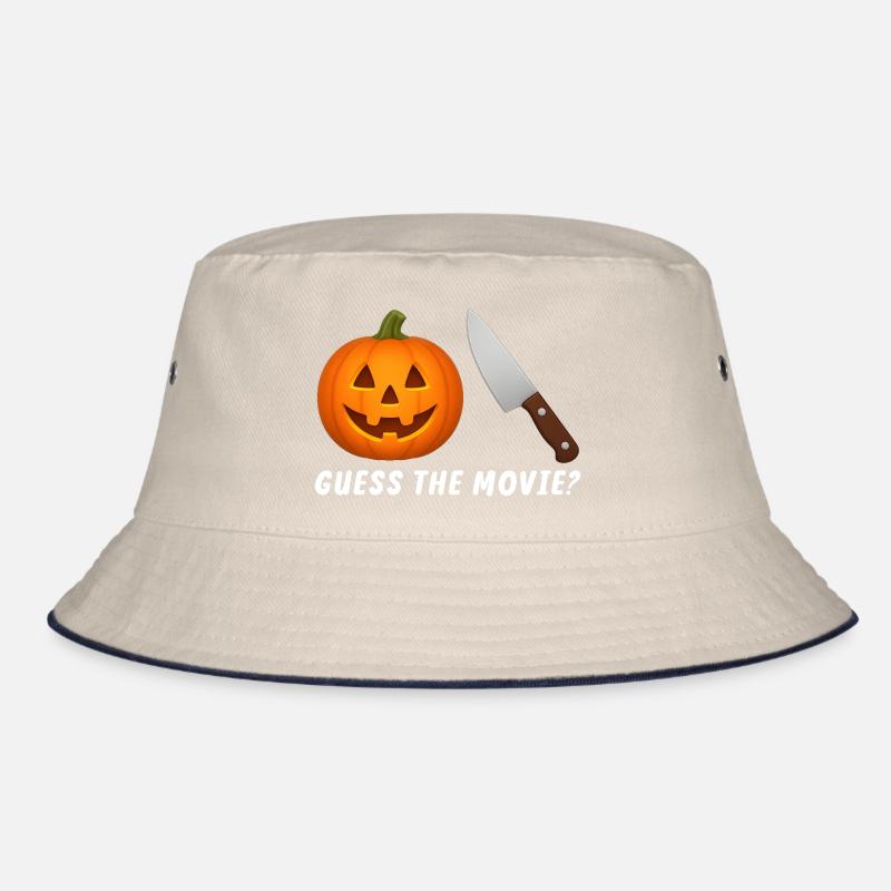 Pumpkin Jack-O-Lantern with Knife Bucket Hat