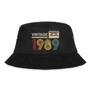 Vintage 1980s Cassette Tape Design - Bucket Hat - black - Front - Lela (165cm)