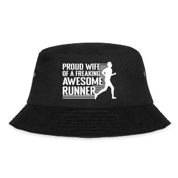 Marathon Runner Freaking Awesome Running Gift - Bucket Hat - black - Front - Lela (165cm)