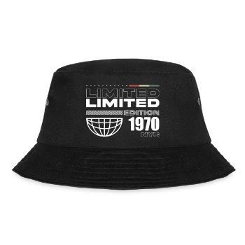 1970's Birthday Gift - Vintage 1970's, 55th Birthday - Bucket Hat - black - Front - Lela (165cm)