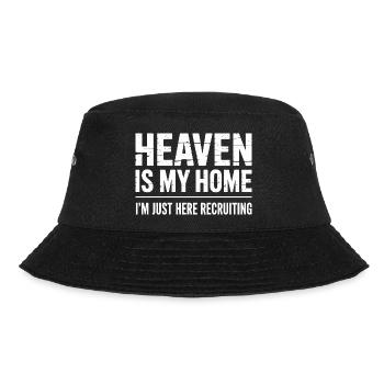 Himmel Ist Mein Zuhause Jesus Kreuz Christlich - Bucket Hat - Schwarz - Vorne - Lela (165cm)