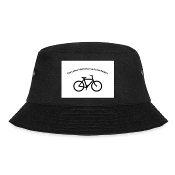 Leben rollt besser auf zwei Rädern - Bucket Hat - Schwarz - Vorne - Lela (165cm)
