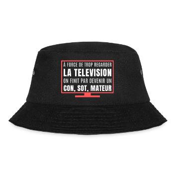 Du schaust zu viel fern - Bucket Hat - Schwarz - Vorne - Lela (165cm)