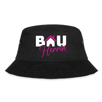 Bauherrin Stil Logo - Bucket Hat - Schwarz - Vorne - Lela (165cm)