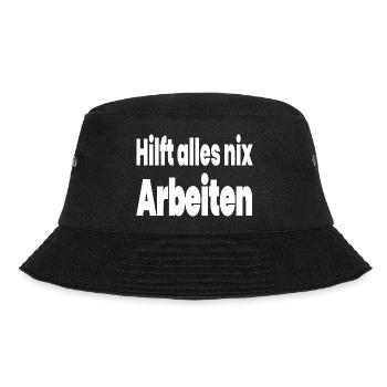 Arbeiten - Bucket Hat - Schwarz - Vorne - Lela (165cm)