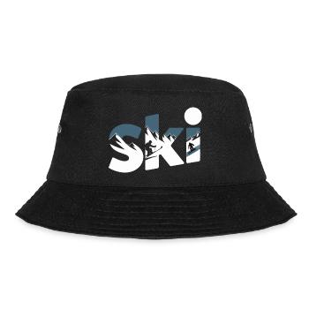 Ski Bergpanorama Typo Design - Bucket Hat - Schwarz - Vorne - Lela (165cm)