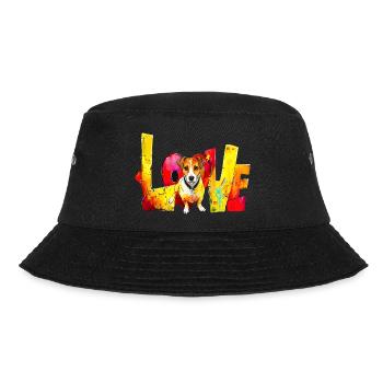 Love Jack Russell Dog Motif Heart - Bucket Hat - black - Front - Lela (165cm)
