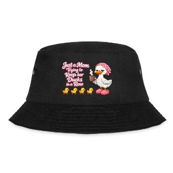 Mama versucht ihre Enten in Reihe zu halten - Bucket Hat - Schwarz - Vorne - Lela (165cm)