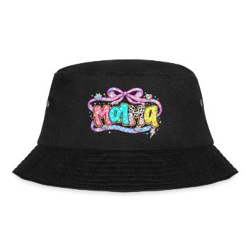 Mom Gift: Retro Mama Visual and Glitter - Bucket Hat - black - Front - Lela (165cm)