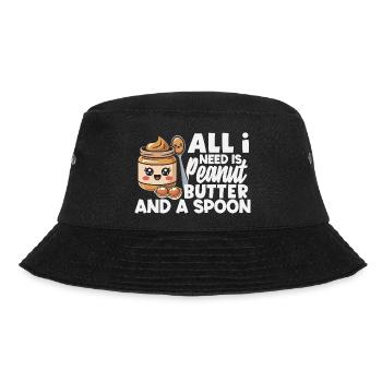 Erdnussbutter & Marmelade Partnerlook Design - Bucket Hat - Schwarz - Vorne - Lela (165cm)