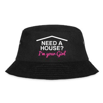 Need a house? Funny Realtor Real Estate Agent - Bucket Hat - black - Front - Lela (165cm)