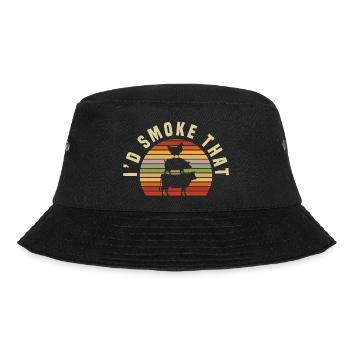 Grillmeister Geschenk Fleisch Wurst & Bier - Bucket Hat - Schwarz - Vorne - Lela (165cm)