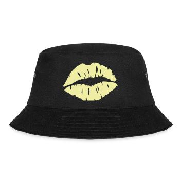 Kussmund Pastell PopArt - Bucket Hat - Schwarz - Vorne - Lela (165cm)