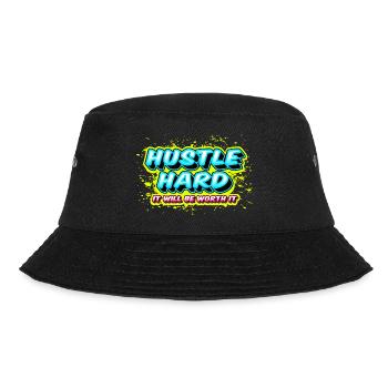 Hustle Hard - It Will Be Worth It - Bucket Hat - black - Front - Lela (165cm)