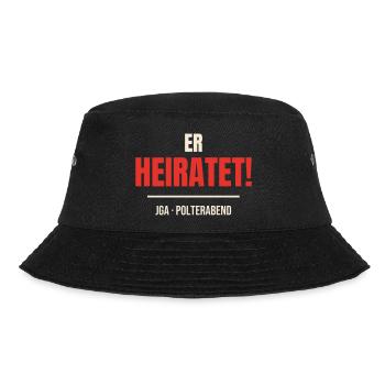Er heiratet JGA Junggesellenabschied Polterabend - Bucket Hat - Schwarz - Vorne - Lela (165cm)