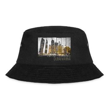 Dubai Marina in VAE Skyline Vintage Panorama - Bucket Hat - Schwarz - Vorne