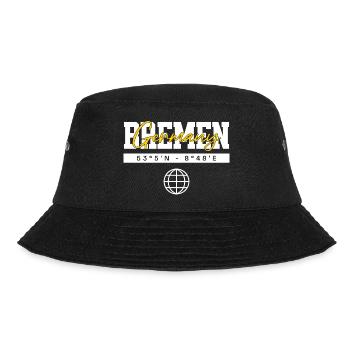 Bremen Deutschland Koordinaten Reise Souvenir - Bucket Hat - Schwarz - Vorne