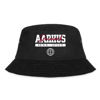 Aarhus Dänemark Koordinaten Reise Souvenir - Bucket Hat - Schwarz - Vorne