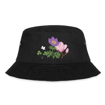 Blumen botanisch Pflanze Design - Bucket Hat - Schwarz - Vorne