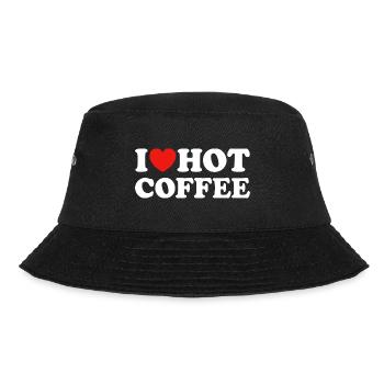I Love Hot Coffee Coffee Saying - Bucket Hat - black - Front - Lela (165cm)