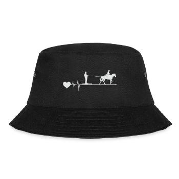 Horse Skijöring Skifahren Wintersport Herzschlag - Bucket Hat - Schwarz - Vorne - Lela (165cm)