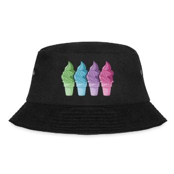softeis in der waffel naschkatze nice ice - Bucket Hat - Schwarz - Vorne - Lela (165cm)