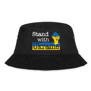 Stand with Ukraine! white blue yellow - Bucket Hat - Schwarz - Vorne - Lela (165cm)