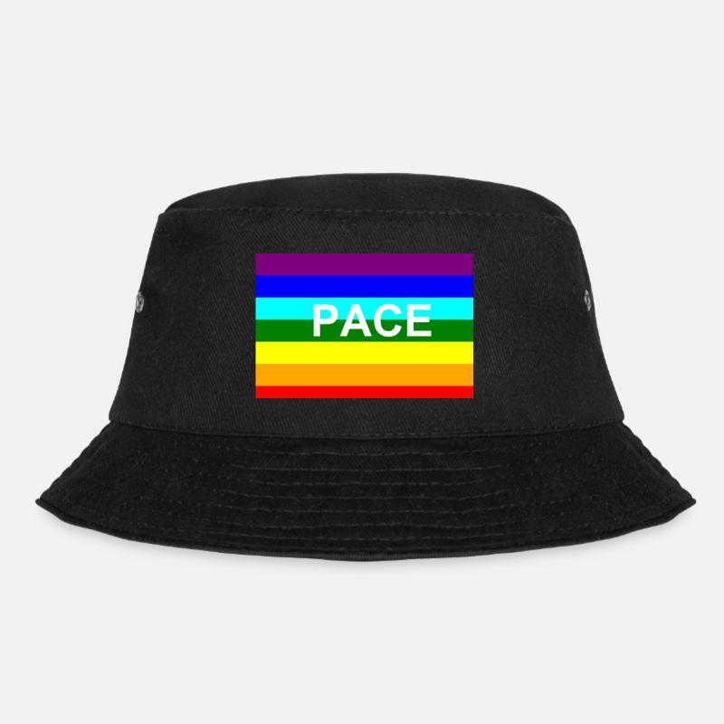 Peace / Pace-Regenbogen-Fahne - Bucket Hat - Schwarz