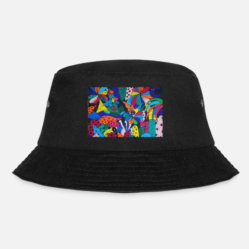 Esoterische Elefanten-Pop-Art - Bucket Hat - Schwarz