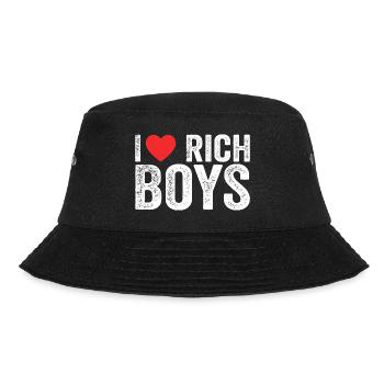 Ich liebe Rich Boys T-Shirts I Herz Rich Boys Lustig - Bucket Hat - Schwarz - Vorne - Lela (165cm)