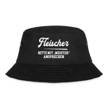 Fleischer Meister Fleischermeister Schlachter Chef - Bucket Hat - Schwarz - Vorne - Lela (165cm)