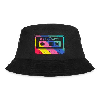 80er 90er Jahre Kassette Mixtape Retro Lustig - Bucket Hat - Schwarz - Vorne - Lela (165cm)