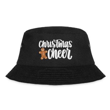 Gingerbread Christmas CHEER Happy Holiday Fun - Bucket Hat - black - Front - Lela (165cm)