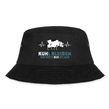 landleben cool kuhl bleiben kuh bauernhof - Bucket Hat - Schwarz - Vorne - Lela (165cm)