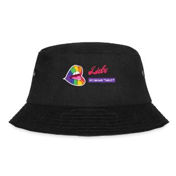 Liebe ist niemals falsch - Bucket Hat - Schwarz - Vorne - Lela (165cm)