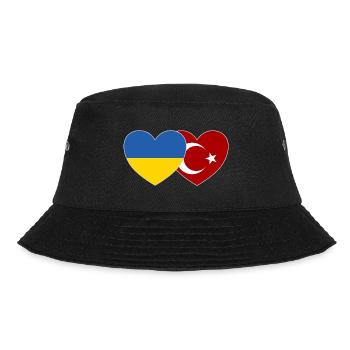 Ukraine Turkey Heart Flag - Bucket Hat - black - Front - Lela (165cm)