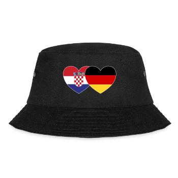 Croatia Germany Flag Heart - Bucket Hat - black - Front - Lela (165cm)