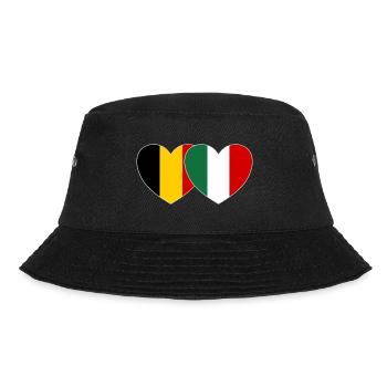 Belgium Italy Flag Heart - Bucket Hat - black - Front - Lela (165cm)