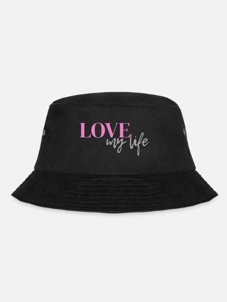 Liebe mein Leben - das Motto glücklicher Menschen - Bucket Hat - Schwarz