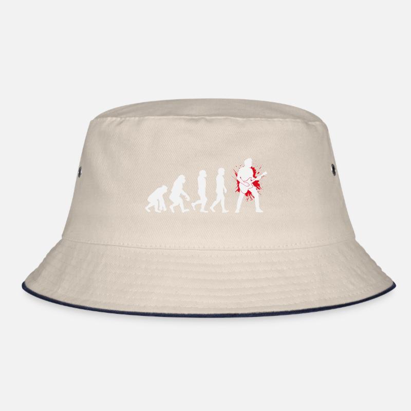 Bass Guitar Player Musician Bassist Evolution Bucket Hat