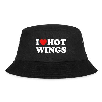 I love Hot Wings Chicken Wings - Bucket Hat - black - Front - Lela (165cm)