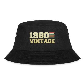 1980 Birthday Gift 1980 Vintage 1980's Gift - Bucket Hat - black - Front - Lela (165cm)