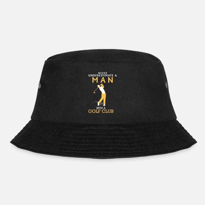 UNTERSCHÄTZE NIEMALS EINEN MANN MIT GOLFSCHLÄGER! - Bucket Hat - Schwarz