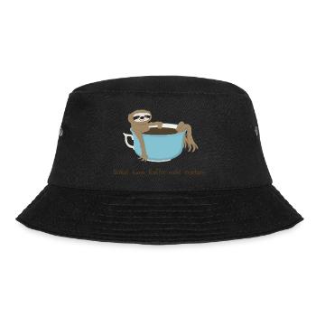 Schlaf kann Kaffee nicht ersetzen - Bucket Hat - Schwarz - Vorne - Lela (165cm)