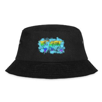 map of the world - Bucket Hat - black - Front - Lela (165cm)