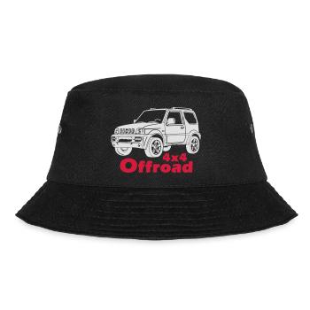 Jimny 4x4 Offroad Off Road Off-Road Allrad T-Shirt - Bucket Hat - Schwarz - Vorne - Lela (165cm)