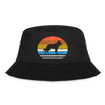 Schäferhund - Retro Style Vintage Silhouette - Bucket Hat - Schwarz - Vorne - Lela (165cm)