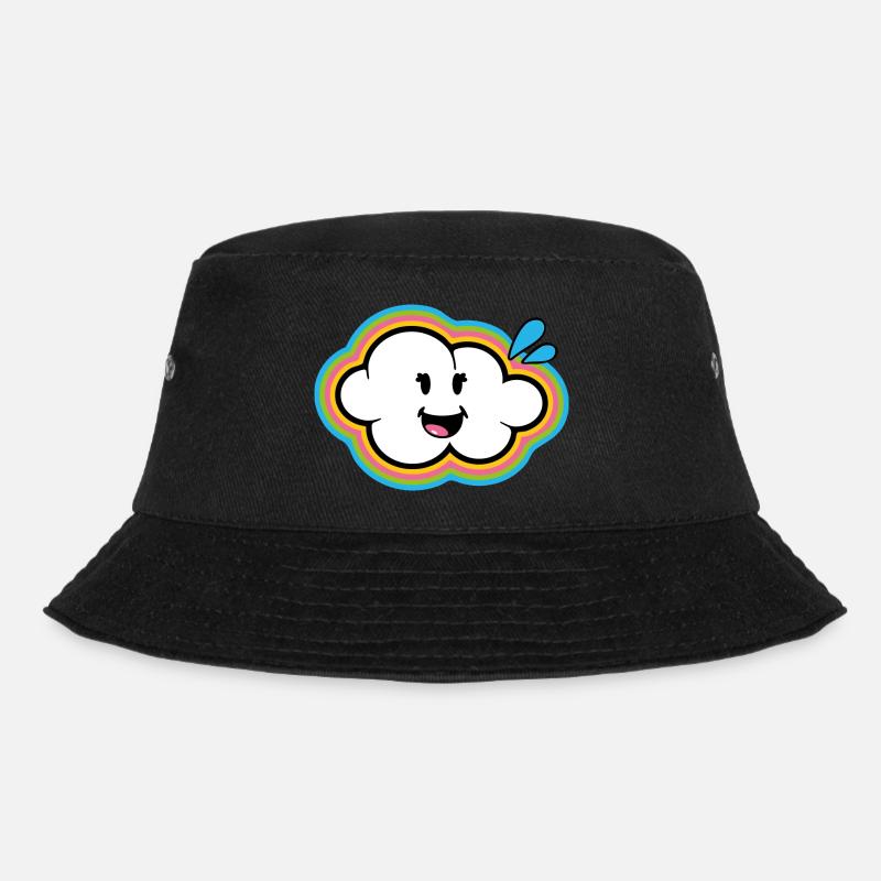 Smiley Kawaii Cloud - Bucket Hat - Schwarz