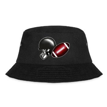 American football, football & helmet - Bucket Hat - Schwarz - Vorne - Lela (165cm)