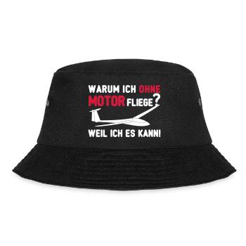 lustiger Segelflieger Spruch gleiten Segelflugzeug - Bucket Hat - Schwarz - Vorne - Lela (165cm)